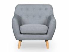 Verner - fauteuil scandinave en tissu gris