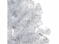 Vidaxl arbre de noël artificiel avec led et boules argenté 120 cm pet