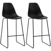 Vidaxl - Chaises de bar lot de 2 noir plastique