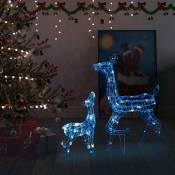 Vidaxl - Famille de rennes de décoration Acrylique 160 led bleu