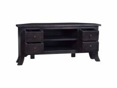 Vidaxl meuble tv café noir clair 100x40x45 cm bois massif d'acajou
