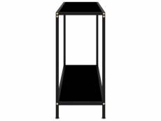 Vidaxl table console noir 100x35x75 cm verre trempé