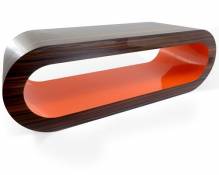 Zespoke Design Retro Noyer Rayé Orange Cerceau Table