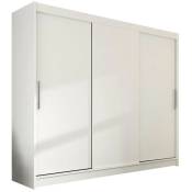 Armoire Atlanta 118, Blanc, 215x250x58cm, Portes d'armoire: