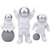 Astronaut Figure Toy, 3 Pièces Spaceman Statues Modèle Cake Topper Anniversaire Espace Thème Fête Cadeaux Décoration De Table De Voiture Tableau De