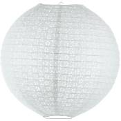 Atmosphera - Lanterne boule - papier ajouré et métal - D45 cm créateur d'intérieur - Blanc