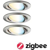 Bundle Smart Home Zigbee led led Lampe encastrée set nova plus 3 série sélection 3X6W tonallable fon whand brushed