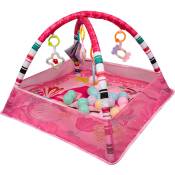 Carré de gymnastique pour bébé avec 18 boules océaniques rose + couleurs assorties