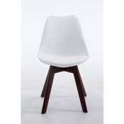 Chaise de style moderne avec cadre en bois foncé et assis dans différentes couleurs comme colore : Blanc
