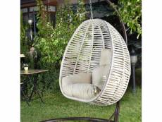 Chaise suspendue simple pour extérieur ovale carya metal bisque