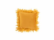 Coussin plumes polyester ocre - l 45 x l 45 x h 13