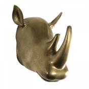 Décoration sculpture rhinoceros aluminium doré