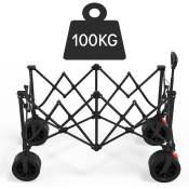 Devoko - Chariot à roulettes de transport jardin pliable