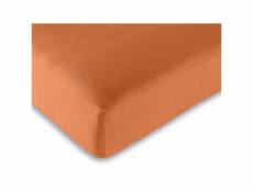 Drap housse orange 90 x 190 cm / 100% coton / 57 fils/cm²