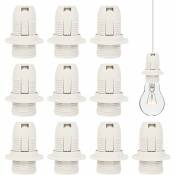 E14 Douille de Lampe 10 Pcs E14 Douille d'Ampoule en Plastique 250 2A Support de Douille de Lampe Vintage Adaptateur de Douille E14 pour Ampoule à