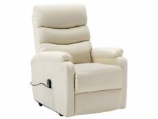 Edgar - fauteuil relaxation électrique inclinable - simili cuir - blanc crème 321277
