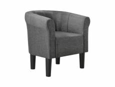 [en.casa] fauteuil chaise siège tissu polyester plastique gris foncé 70 x 70 x 58 cm