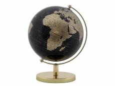 Globe décoratif, plastique et fer, couleur noir, dimensions