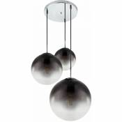 Globo - Plafonnier chromé éclairage de salon lampe boule de verre smoke 15861-3