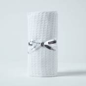 Homescapes - Couverture bébé en coton bio gaufré coloris blanc 90 x 110 cm - Blanc