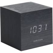 Karlsson Réveil en bois carré Cube noir