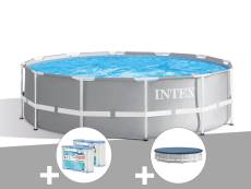 Kit piscine tubulaire Intex Prism Frame ronde 3,66 x 1,22 m + 6 cartouches de filtration + Bâche de protection
