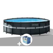 Kit piscine tubulaire Intex Ultra xtr Frame ronde 5,49 x 1,32 m + Bâche à bulles