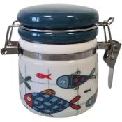 Le Monde Des Animaux - Petit pot hermétique à sel en Faïence avec cuillère en bois