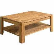 Les Tendances - Table basse rectangulaire en bois de chêne massif Ritza 110 cm