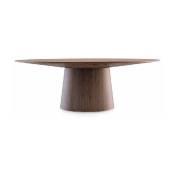 Les Tendances - Table ovale bois noyer Kinta 220 cm