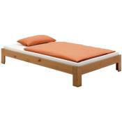 Lit futon thomas, en pin massif, 100 x 200 cm, lasuré