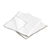Lot de 2 serviettes de table en lin lavé 45x45cm Blanc,