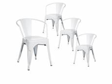 Lucy - lot de 4 chaises métalliques blanches