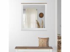 Miroir mural xi'an 80 x 76 cm - rectangulaire - naturel/blanc