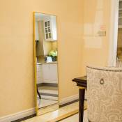 Miroir pleine longueur 150x40 cm, Cadre Alliage d'Alu Verre Miroir Accroche Porte, grand miroir au sol, contre le mur pour chambre à coucher,