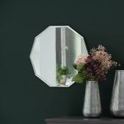 Miroir rond décagonal biseauté Léonie 44 x 47 cm - Blanc