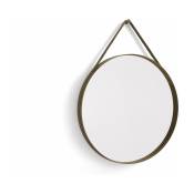 Miroir rond en acier marron clair 70 cm Strap - Hay