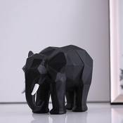Nouveau chinois Résine Origami Artisanat Noir Eléphant