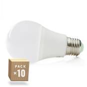 Pack 10 Ampoules LEDs Sphérique Aluminium/PC E27 9W