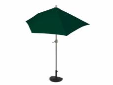 Parasol semi-circulaire parla, demi-parasol balcon, uv 50+ polyester/alu 3kg ~ 300cm vert avec support