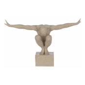 Paris Prix - Statuette Déco Sur Socle athlète 49cm Beige