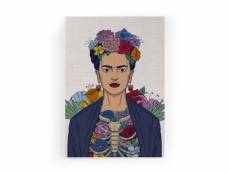 Peinture sur toile 60x40 imprimé frida kahlo flower
