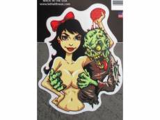 "petit sticker pin up et zombie love hot jolie autocollant