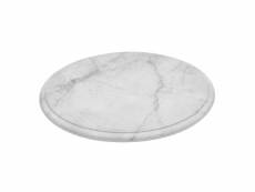 Plateau rond blanc en mélaminé imitation marbre ø 285 mm - l2g - - mélamine x14mm