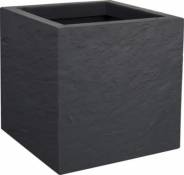 Pot carré plastique EDA Durdica Up anthracite 29 5 x 29 5 x h.29 5 cm