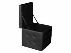 Pouf-conteneur en éco-cuir, coloris noir, 45 x 47
