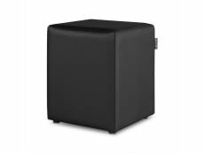 Pouf cube similicuir noir 1 unité 3790485