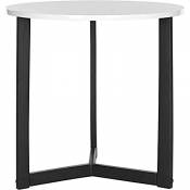 Safavieh EAF4213B Ava Table d'Appoint en Laque Fibre Blanc/Noir 57 x 57 x 57,91 cm