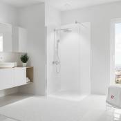 Schulte - Panneau mural Blanc structuré, revêtement pour douche et salle de bain, DécoDesign décor 100 x 210 cm