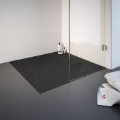 Schulte - Receveur de douche de plain-pied, décor effet Pierre anthracite, résine minérale carré 90 x 90 cm